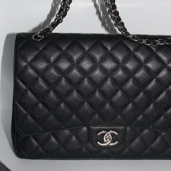 CHANEL Handbags - Chanel Caviar Quilted Maxi Double Flap Black